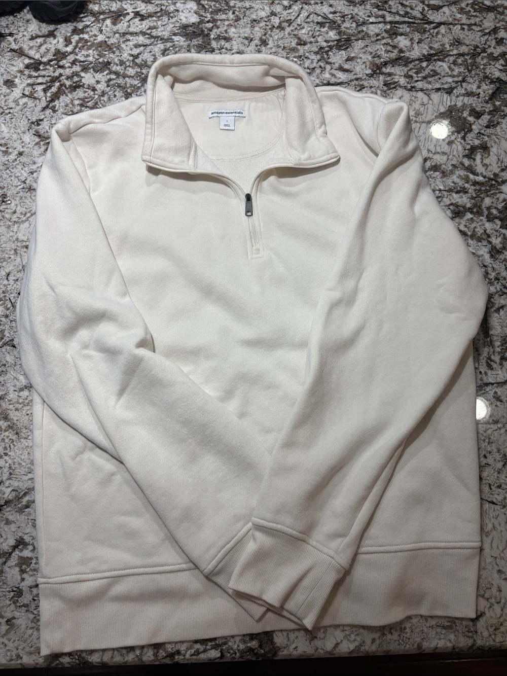 Amazon Essentials Men's Cream Quarter-Zip Pullover Sweater